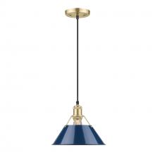  3306-M BCB-NVY - Orwell BCB Medium Pendant - 10" in Brushed Champagne Bronze with Matte Navy shade